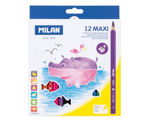 Lapsa 12 ngjyra  Milan maxi triangular 722612