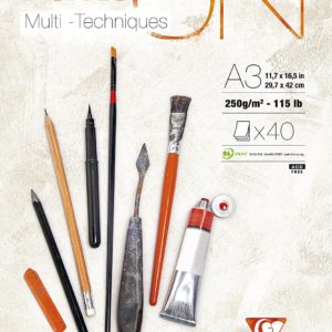 Bllok Pikture A3, Multitechniques Clairfontaine 250 gr