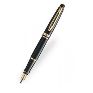 Stilolgraf Waterman Expert Black Lacquer Gold Trim Fountain Pen S0951660