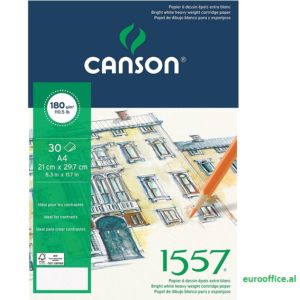Bllok Pikture Canson A4 180 gr  1557 30 Sh-  eets of 180gsm White Drawing Paper  400083896