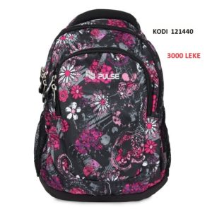 Canta Shkolle Pulse Teens Black Flower , kodi 121440