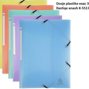 Dosje exacompta 3 llastiqe anash plastike assortite 55170E