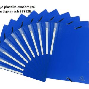 Dosje exacompta 3 llastiqe anash plastike blu 55812E