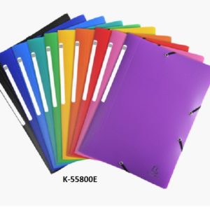 Dosje exacompta 3 llastiqe anash plastike assortite 55860E