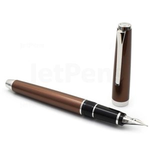 Stilograf Pilot Metal Falcon Fountain Pen - Brown - Rhodium Trim - 14k