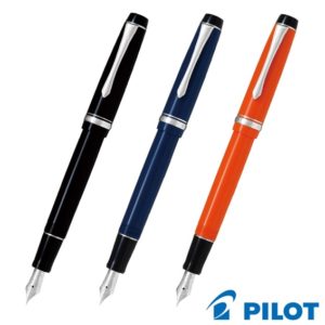 Stilograf PILOT Custom Heritage 91 Fountain Pen - Black/Silver and blue