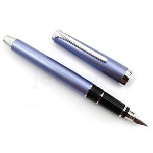 Stilograf Pilot Metal Falcon Collection Fountain Pen, Sapphire Barrel, Medium Nib