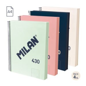 Bllok A4 spirale me vija 80 flete Milan 57142E120X4 kapak i forte  120 flete