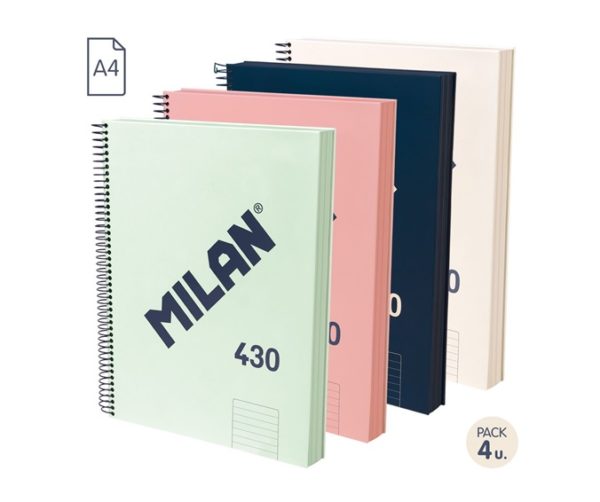 Bllok A4 spirale me vija 80 flete Milan 57142E120X4 kapak i forte  120 flete