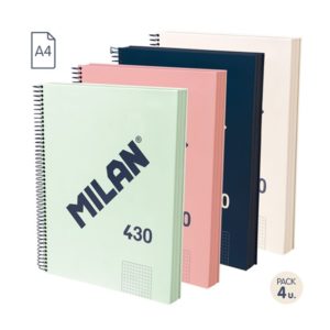 Bllok A4 spirale me katrore 80 flete Milan 57143E120X4 kapak i forte  120 flete