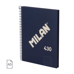 .Bllok A5 spirale me vija 80 flete Milan 57152E80SNCB kapak i forte ngjyr blu