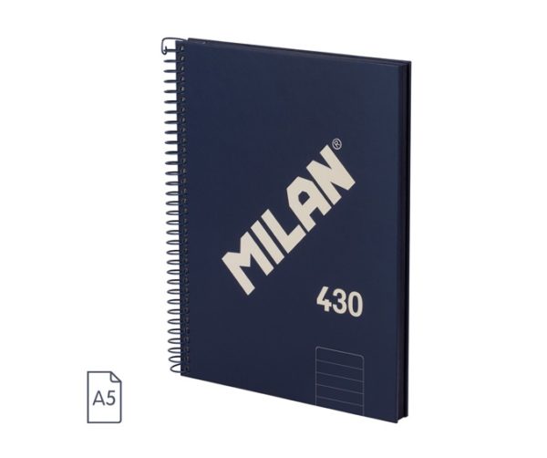 .Bllok A5 spirale me vija 80 flete Milan 57152E80SNCB kapak i forte ngjyr blu