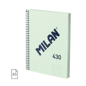Bllok A5 spirale me vija 80 flete Milan 57152E80SNCGR kapak i forte ngjyr jeshile