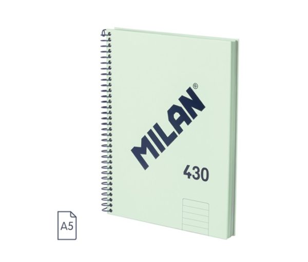 Bllok A5 spirale me vija 80 flete Milan 57152E80SNCGR kapak i forte ngjyr jeshile