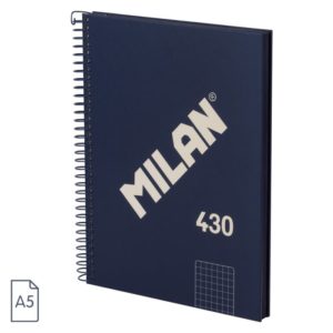 .Bllok A5 spirale me katrore 80 flete Milan 57153E80SNCB kapak i forte ngjyr blu