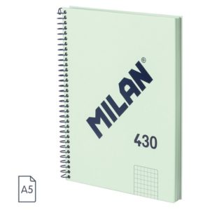 .Bllok A5 spirale me katrore 80 flete Milan 57153E80SNCGR kapak i forte ngjyr jeshile
