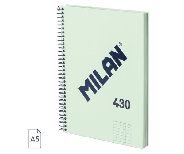 .Bllok A5 spirale me katrore 80 flete Milan 57153E80SNCGR kapak i forte ngjyr jeshile