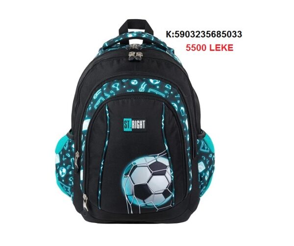 Canta shkolle Majewski  ST.RIGHT 4 COMPARTIMENTE BP-04 NEON FOOTBALL K:685033