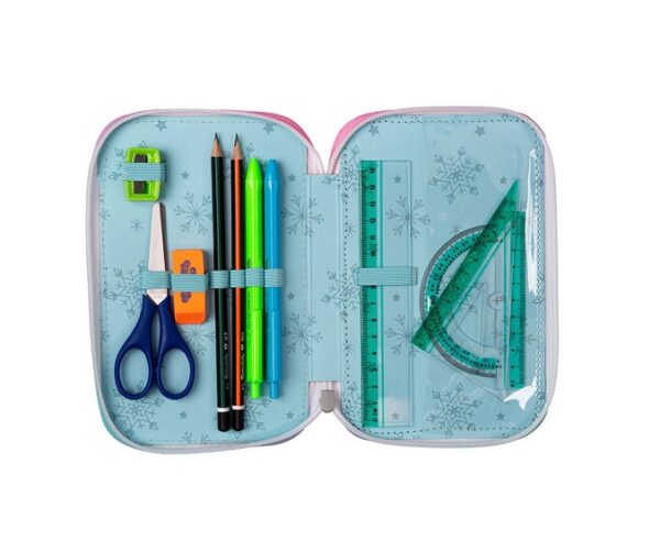 Portofol shkolle 3 zinxhira Coolpack F067776, Trousse scolaire JUMPER 3 Disney Frozen, Multicolor - Image 5