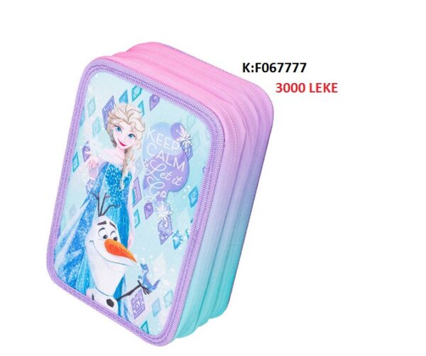 Portofol shkolle 3 zinxhira Coolpack F067776, Trousse scolaire JUMPER 3 Disney Frozen, Multicolor